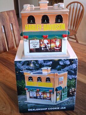 Vintage 1992 Harley-Davidson Dealership Shop Cookie Jar - Airtight Seal